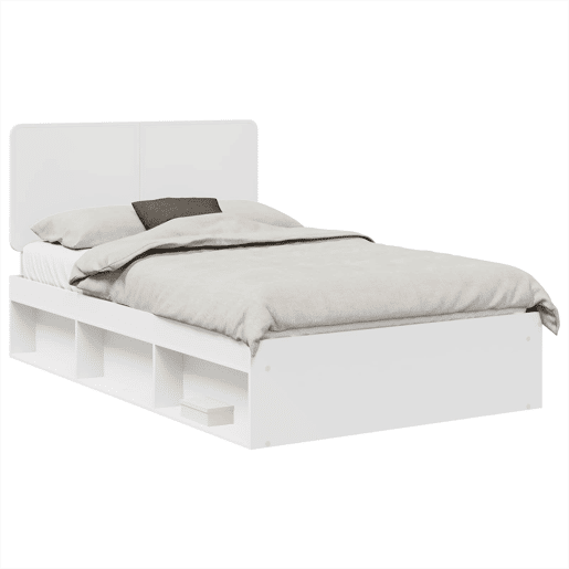 Estrutura da Cama de casal simple com cabeceira Branco 120 x 200 cm Estrutura da Cama de casal simple com cabeceira Branco 120 x 200 cm
