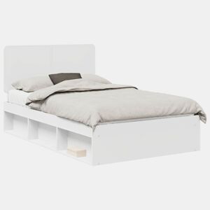 Estrutura da Cama de casal simple com cabeceira Branco 120 x 200 cm