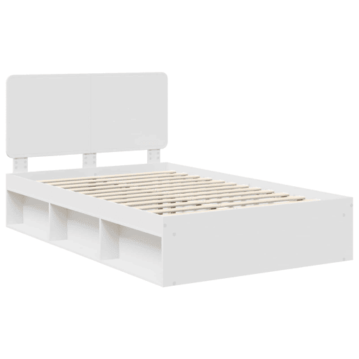 Estrutura da Cama de casal simple com cabeceira Branco 120 x 200 cm Estrutura da Cama de casal simple com cabeceira Branco 120 x 200 cm