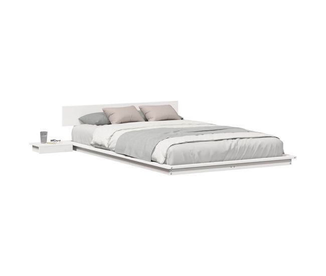 Estructura de cama matrimonial moderno - blanco 120 x 190 cm madera