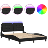 Estrutura de Cama de casal moderno com LED sem colchão Zadar 120x200cm preto