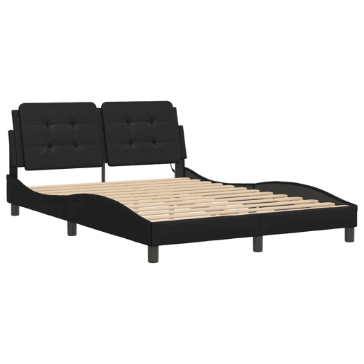 Estrutura de Cama de casal moderno com LED sem colchão Zadar 120x200cm preto Estrutura de Cama de casal moderno com LED sem colchão Zadar 120x200cm preto