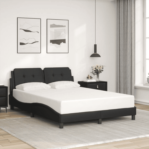 Estrutura de Cama de casal moderno com LED sem colchão Zadar 120x200cm preto Estrutura de Cama de casal moderno com LED sem colchão Zadar 120x200cm preto