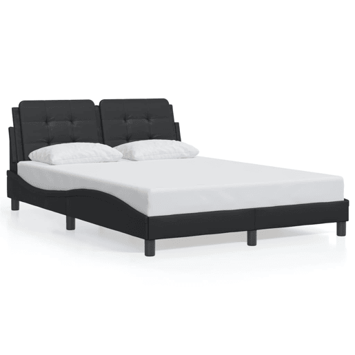 Estrutura de Cama de casal moderno com LED sem colchão Zadar 120x200cm preto Estrutura de Cama de casal moderno com LED sem colchão Zadar 120x200cm preto