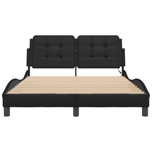 Estrutura de Cama de casal moderno com LED sem colchão Zadar 120x200cm preto Estrutura de Cama de casal moderno com LED sem colchão Zadar 120x200cm preto