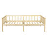 Cama-cesto 90x200 cm - Sofá-cama em madeira de pinho com grades em 3 lados e 14 ripas - Natural