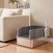 Arenero para Gato Acero Inoxidable, PP PawHut Arenero para Gato Acero Inoxidable, PP PawHut Gris