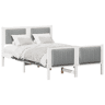 Estrutura De Cama De Casal Simple - Branco e cinza claro 120 x 190 cm