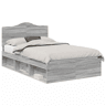 Estrutura da Cama de casal simple com cabeceira Cinza Sonoma 120 x 190 cm