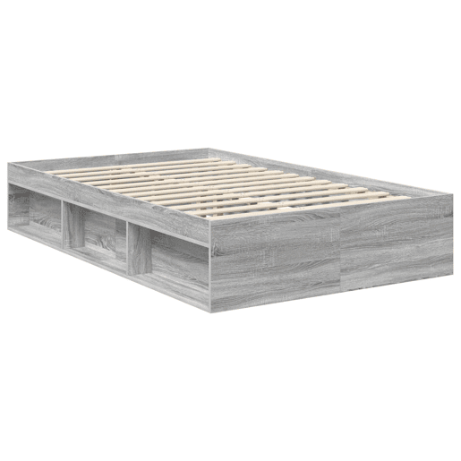 Estrutura da Cama de casal simple com cabeceira Cinza Sonoma 120 x 190 cm Estrutura da Cama de casal simple com cabeceira Cinza Sonoma 120 x 190 cm