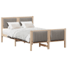 Estrutura de cama de casal com cabeceira - Marrom e taupe 120 x 190 cm