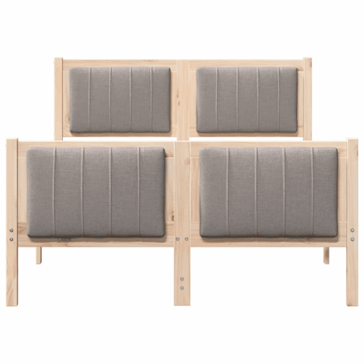Estrutura de cama de casal com cabeceira - Marrom e taupe 120 x 190 cm Estrutura de cama de casal com cabeceira - Marrom e taupe 120 x 190 cm