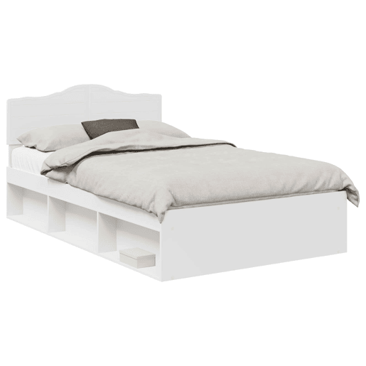 Estrutura da Cama de casal simple com cabeceira Branco 120 x 200 cm Estrutura da Cama de casal simple com cabeceira Branco 120 x 200 cm