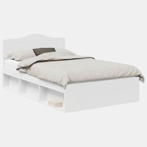 Estrutura da Cama de casal simple com cabeceira Branco 120 x 200 cm