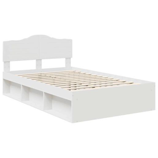 Estrutura da Cama de casal simple com cabeceira Branco 120 x 200 cm Estrutura da Cama de casal simple com cabeceira Branco 120 x 200 cm