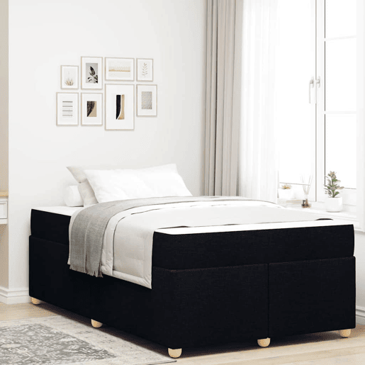 Estrutura da Cama de casal moderno com colchão Preto 120 x 190 cm tecido