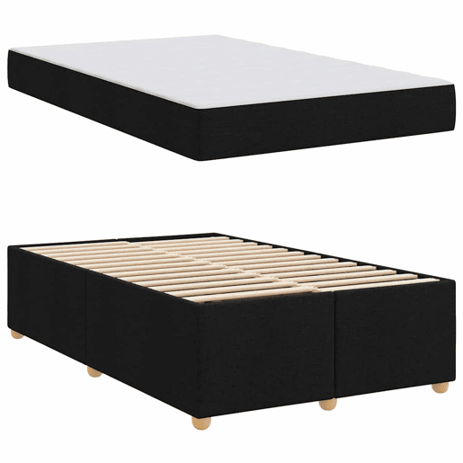 Estrutura da Cama de casal moderno com colchão Preto 120 x 190 cm tecido