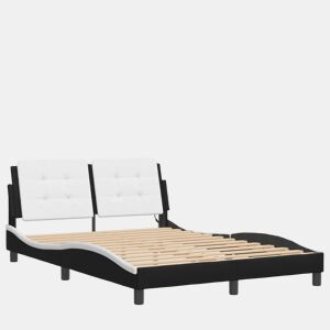 Estrutura de Cama de casal moderno com LED sem colchão Zadar 120x200cm pretobranco