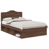 Estrutura da Cama de casal moderno com cabeceira Carvalho Marrom 120 x 190 cm