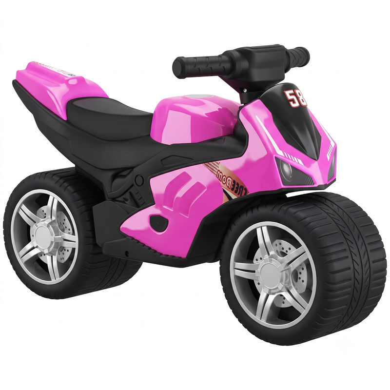 Aiyaplay bicicleta sin pedales, moto correpasillos con música y ruedas extra anchas, bicicleta de equilibrio para niños y niñas de 18 a 36 meses, rosa
