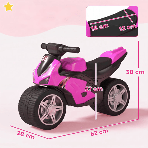 AIYAPLAY Bicicleta de Equilíbrio sem Pedais, Motocicleta Correpasinhos com Música e Rodas Extra Largas, para Crianças dos 18 aos 36 Meses, Rosa AIYAPLAY Bicicleta de Equilíbrio sem Pedais, Motocicleta Correpasinhos com Música e Rodas Extra Largas, para Crianças dos 18 aos 36 Meses, Rosa