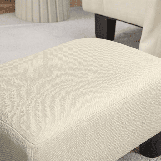 HOMCOM Pousa-pés Estofado em Linho, Banco Baixo Retangular com Estrutura em Madeira para Sala de Estar e Quarto, Bege HOMCOM Pousa-pés Estofado em Linho, Banco Baixo Retangular com Estrutura em Madeira para Sala de Estar e Quarto, Bege