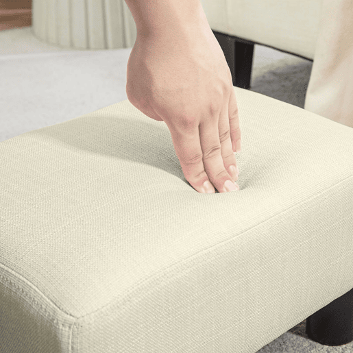 HOMCOM Pousa-pés Estofado em Linho, Banco Baixo Retangular com Estrutura em Madeira para Sala de Estar e Quarto, Bege HOMCOM Pousa-pés Estofado em Linho, Banco Baixo Retangular com Estrutura em Madeira para Sala de Estar e Quarto, Bege