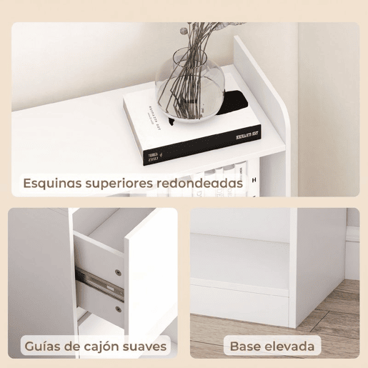 HOMCOM Estante para Livros Alta e Estreita, 6 NÃveis, Painel Perfurado, 2 Gavetas e 8 Compartimentos, 120x30x200 cm, Branco HOMCOM Estante para Livros Alta e Estreita, 6 NÃveis, Painel Perfurado, 2 Gavetas e 8 Compartimentos, 120x30x200 cm, Branco