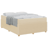 Estrutura da Cama de casal moderno com colchão - Creme 160 x 200 cm tecido