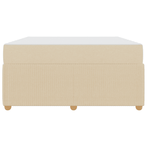 Estrutura da Cama de casal moderno com colchão - Creme 160 x 200 cm tecido Estrutura da Cama de casal moderno com colchão - Creme 160 x 200 cm tecido