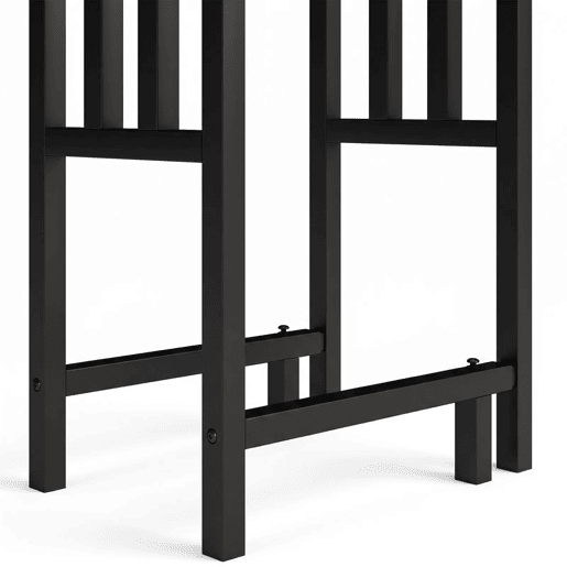 Outsunny Suporte para Lenha em Aço, Lenheiro para Interior e Exterior com Largura e Altura Ajustáveis, Carga 100 kg, 45,5-75,5x25x98-170 cm, Preto
