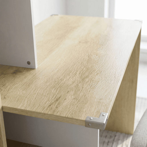 HOMCOM Secretária com 4 Prateleiras e Gaveta de Arquivo A4 com Fechadura, Mesa de Escritório com 2 Chaves para Espaços Pequenos, Carvalho HOMCOM Secretária com 4 Prateleiras e Gaveta de Arquivo A4 com Fechadura, Mesa de Escritório com 2 Chaves para Espaços Pequenos, Carvalho