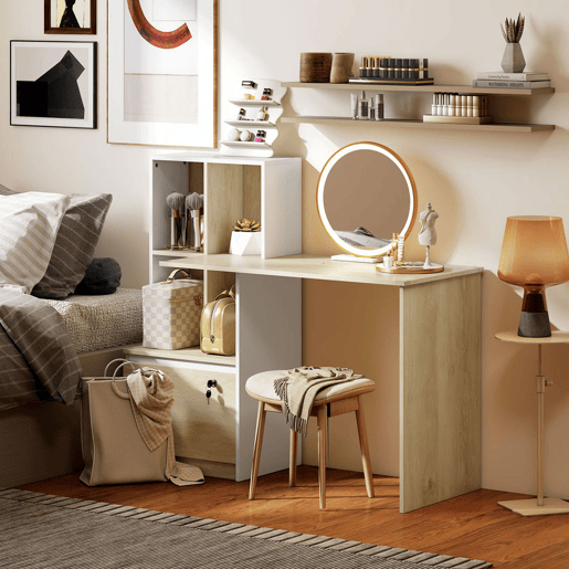 HOMCOM Secretária com 4 Prateleiras e Gaveta de Arquivo A4 com Fechadura, Mesa de Escritório com 2 Chaves para Espaços Pequenos, Carvalho HOMCOM Secretária com 4 Prateleiras e Gaveta de Arquivo A4 com Fechadura, Mesa de Escritório com 2 Chaves para Espaços Pequenos, Carvalho