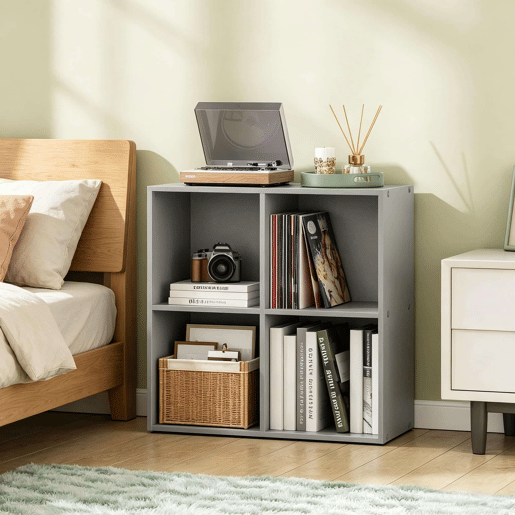 Estante modular - Design compacto com compartimentos abertos, organizador multifuncional e estante de pé - Cinzento