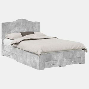 Estrutura De Cama De Casal Moderno - Cinzento 120 x 190 cm Madeira processada