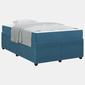 Estrutura da Cama de casal moderno com colchão - Azul 120 x 200 cm tecido