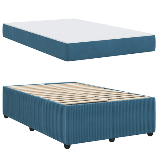 Estrutura da Cama de casal moderno com colchão - Azul 120 x 200 cm tecido Estrutura da Cama de casal moderno com colchão - Azul 120 x 200 cm tecido