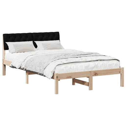 Estrutura da Cama de casal simple com cabeceira Castanho e preto 120 x 190 cm