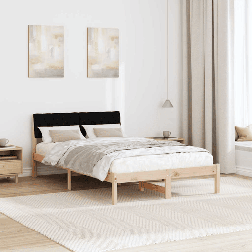 Estrutura da Cama de casal simple com cabeceira Castanho e preto 120 x 190 cm