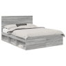 Estrutura da Cama de casal simple com cabeceira Cinza Sonoma 150 x 200 cm