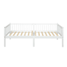 Cama embutida 90x200 cm - madeira de pinho com grades em 3 lados e 14 ripas de suporte - branco