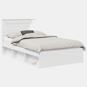 Estrutura da Cama de casal simple com cabeceira Branco 120 x 190 cm