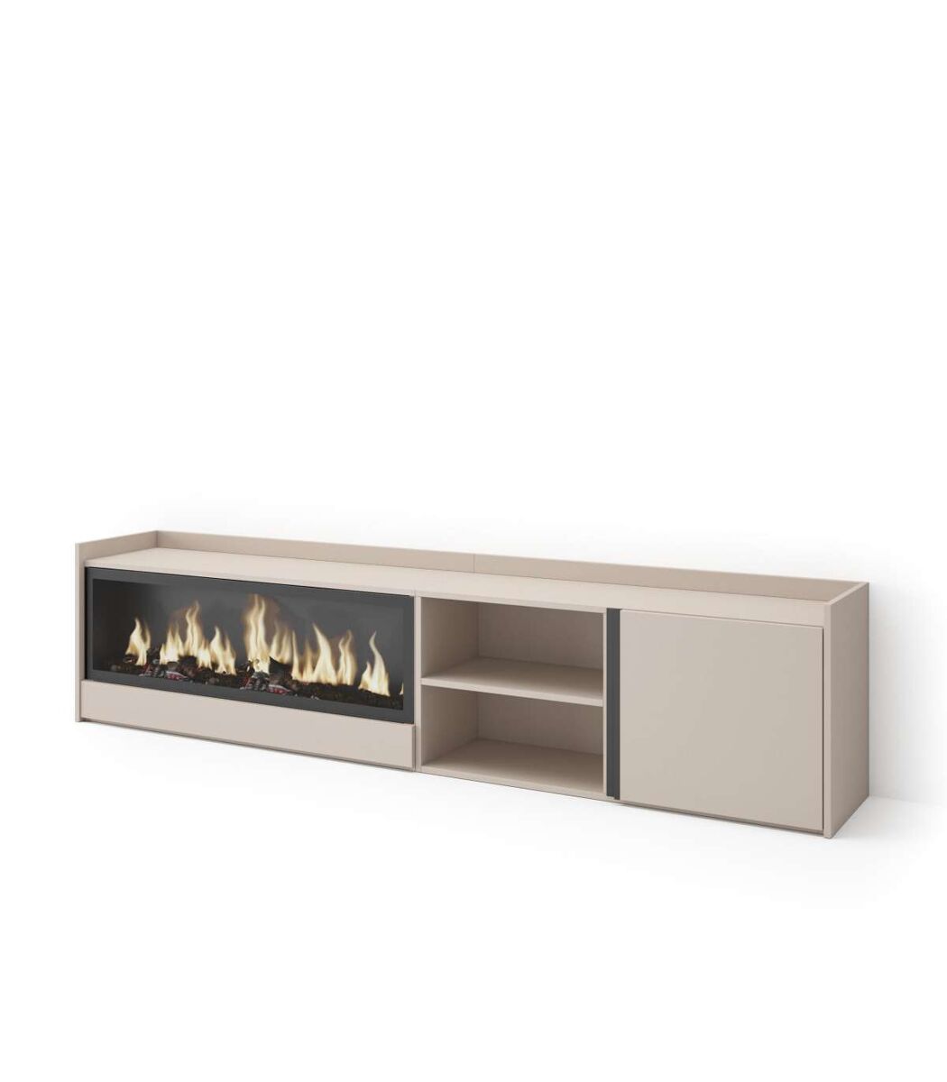 Mueble TV Montejaque-01 con chimenea eléctrica XXL 212