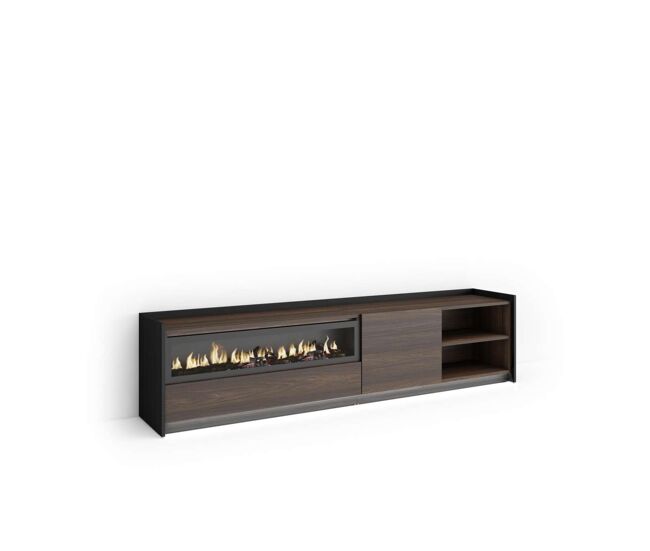 Mueble tv moclinejo-02 con chimenea y luces led