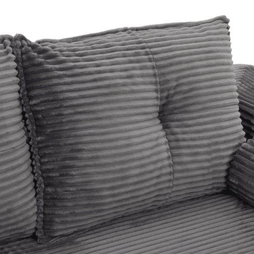 Sofá-cama de 3 lugares em veludo - encosto rebatível, espuma de alta densidade com molas, almofadas Memory, porta-copos e bolsos laterais - Cinza escuro Sofá-cama de 3 lugares em veludo - encosto rebatível, espuma de alta densidade com molas, almofadas Memory, porta-copos e bolsos laterais - Cinza escuro