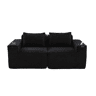 Sofá modular de 2 lugares - encosto com molas ensacadas, espuma de alta densidade, porta-copos e bolsos laterais, não montado - Preto