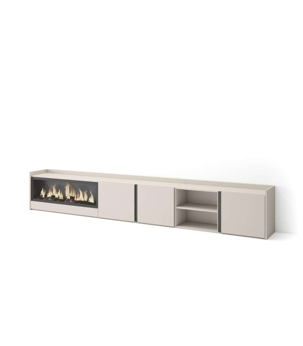 Mueble TV Benaoján-02 con chimenea eléctrica XXL 315