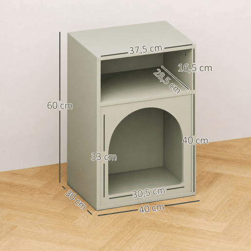 HOMCOM Conjunto de 2 Mesas de Cabeceira Modernas e Estreitas com 2 Compartimentos Abertos, Design em Arco, para Quarto e Sala, 40x30x60 cm, Verde-Claro