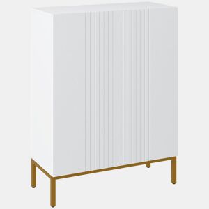 HOMCOM Sapateira de 5 Níveis com Portas de Fecho Suave, Prateleiras Ajustáveis, para 15-20 Pares, 72x31,5x95 cm, Branco
