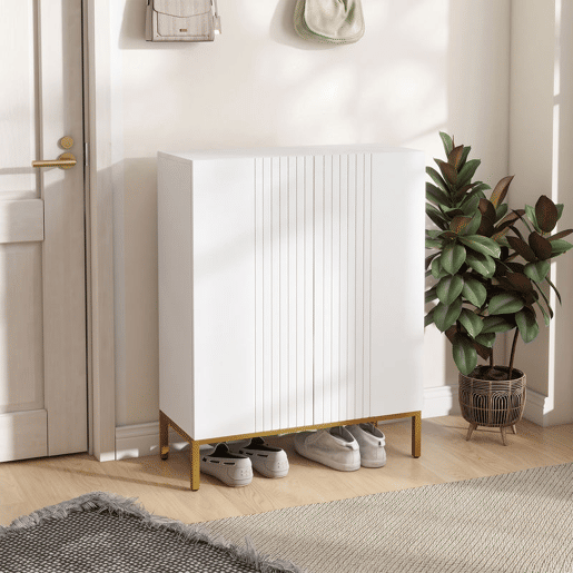 HOMCOM Sapateira de 5 Níveis com Portas de Fecho Suave, Prateleiras Ajustáveis, para 15-20 Pares, 72x31,5x95 cm, Branco HOMCOM Sapateira de 5 Níveis com Portas de Fecho Suave, Prateleiras Ajustáveis, para 15-20 Pares, 72x31,5x95 cm, Branco